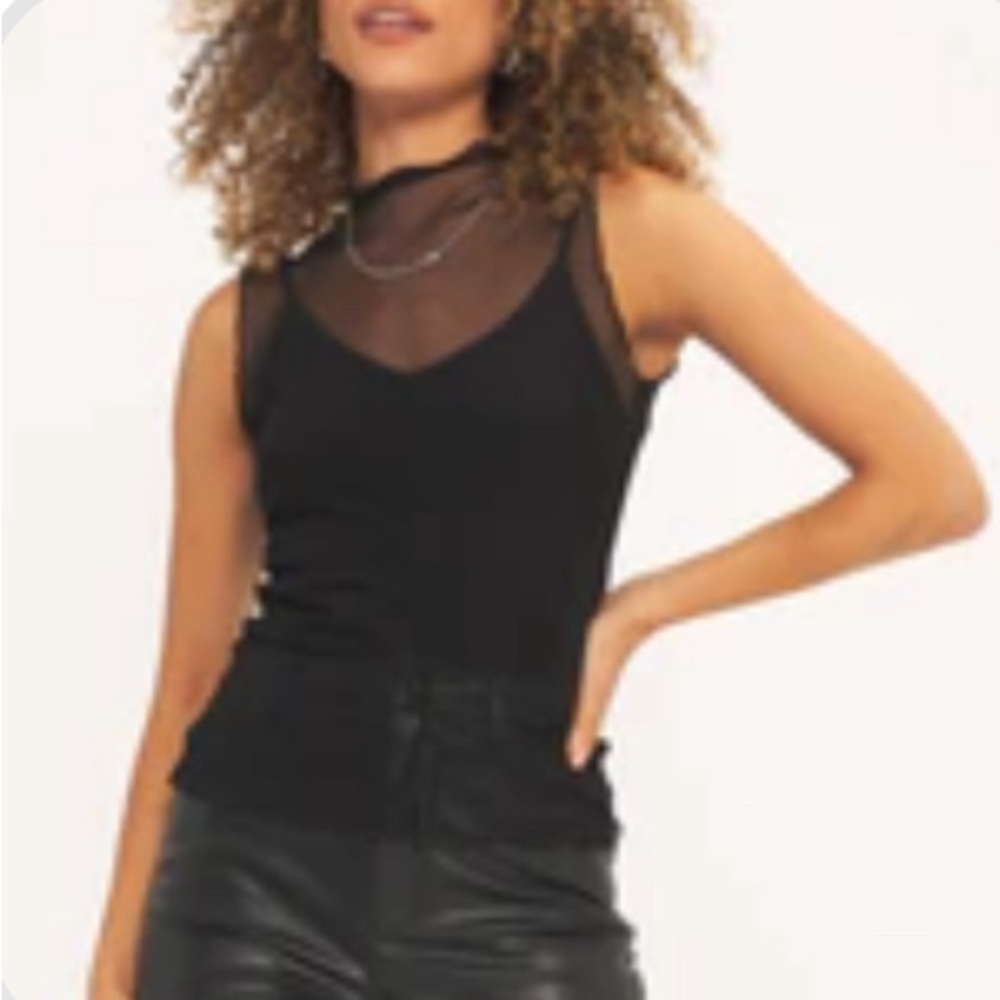 NWT Project Social T. Twin Flame Layered Mesh Tank.